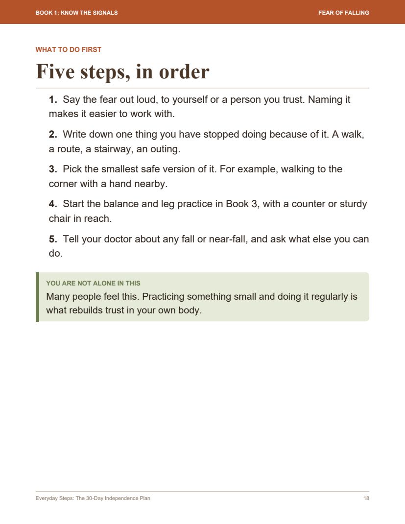 Five steps, in order